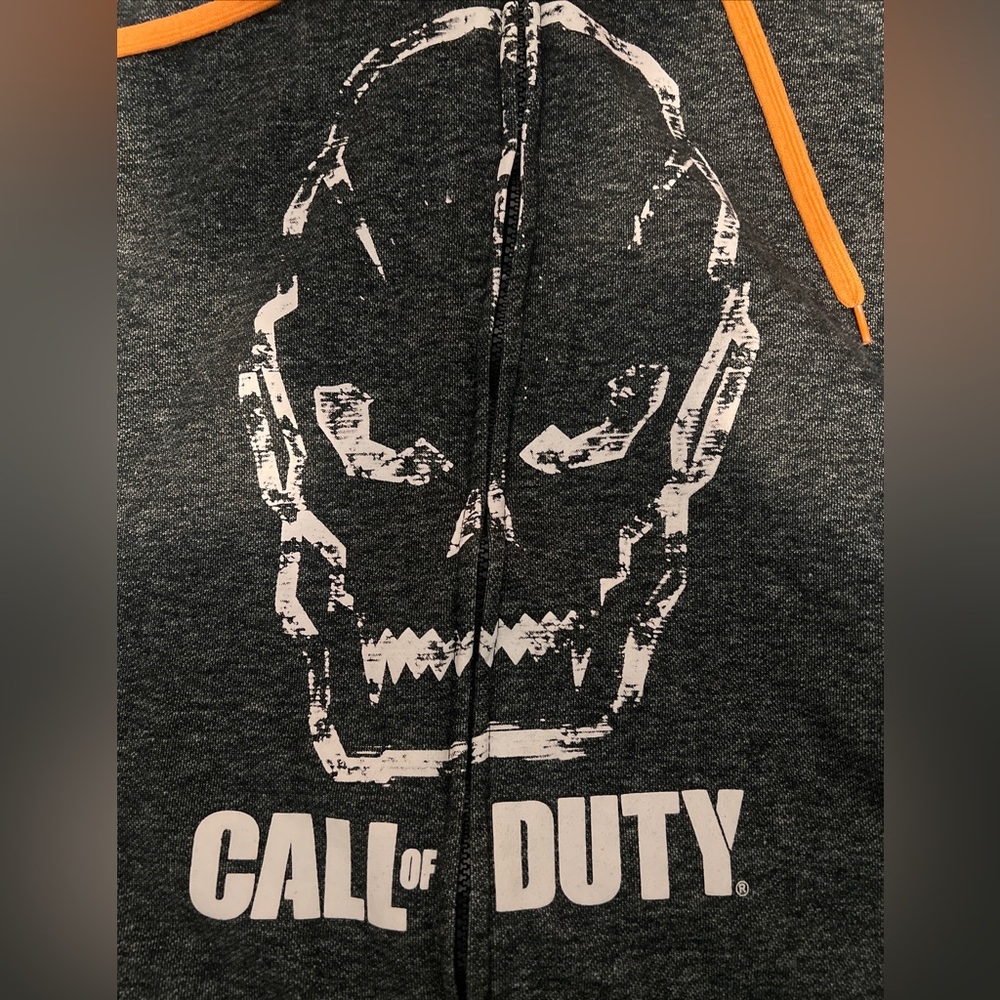 Call Of Duty Hoodie Sweater Mens Large Gray Zip Up